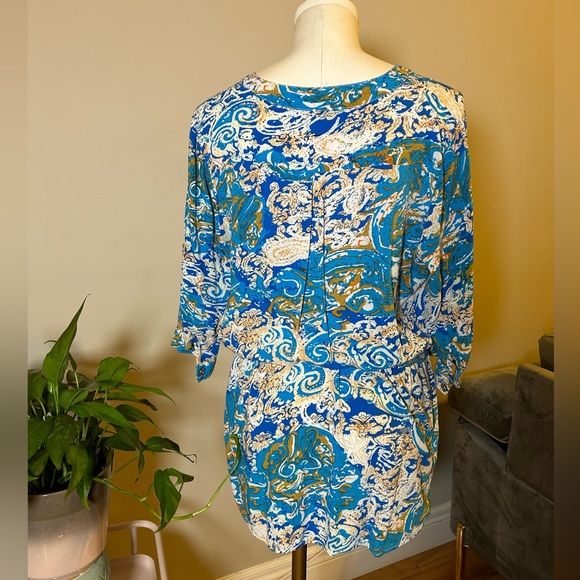 Print Tunic / Dress with Pockets and Drawstring - Picture 2 of 3